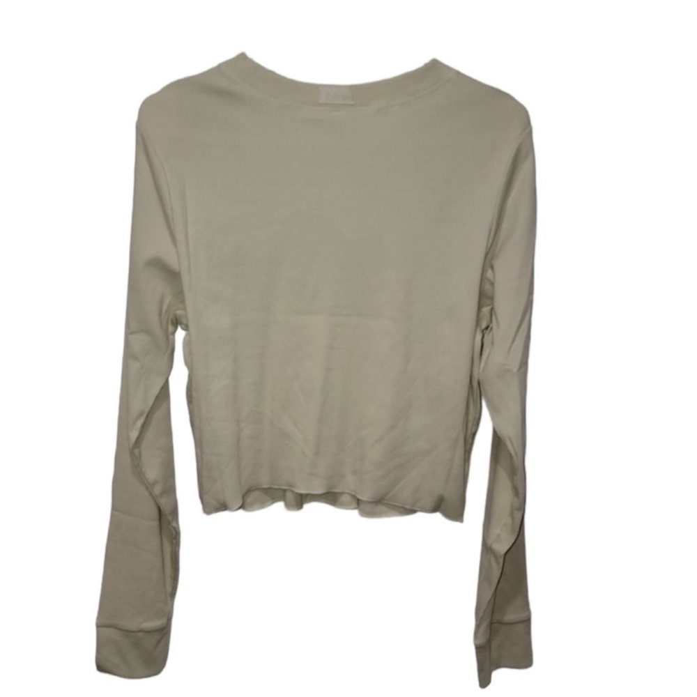 NWT SKIMS Waffle Long Sleeve Crop Henley Bone size 4X - Picture 6 of 7